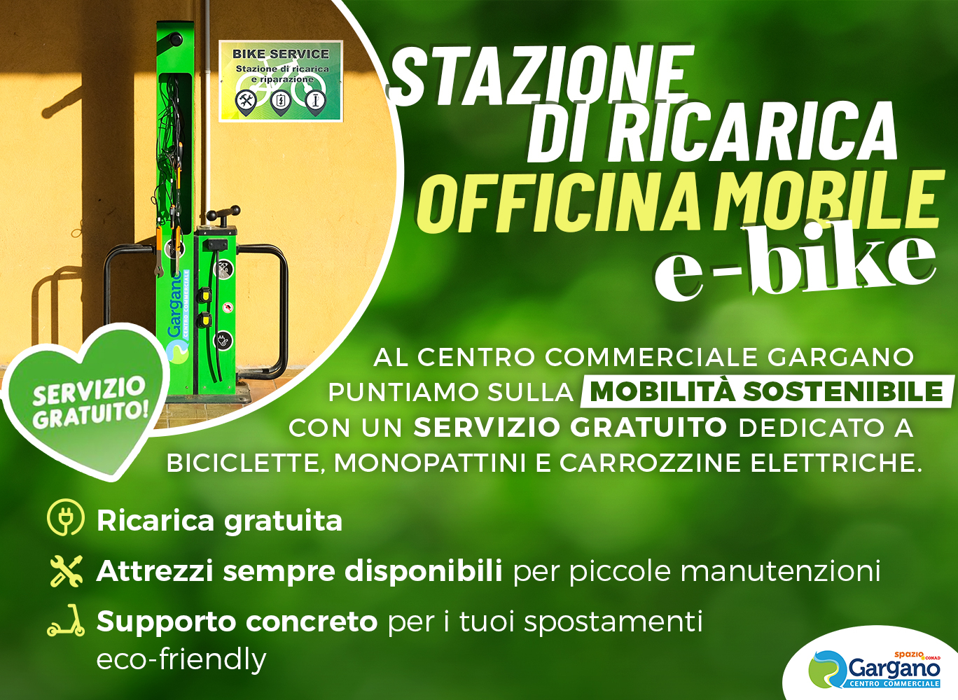 Stazione di Ricarica e officina mobile - centro commerciale gargano - home mobile